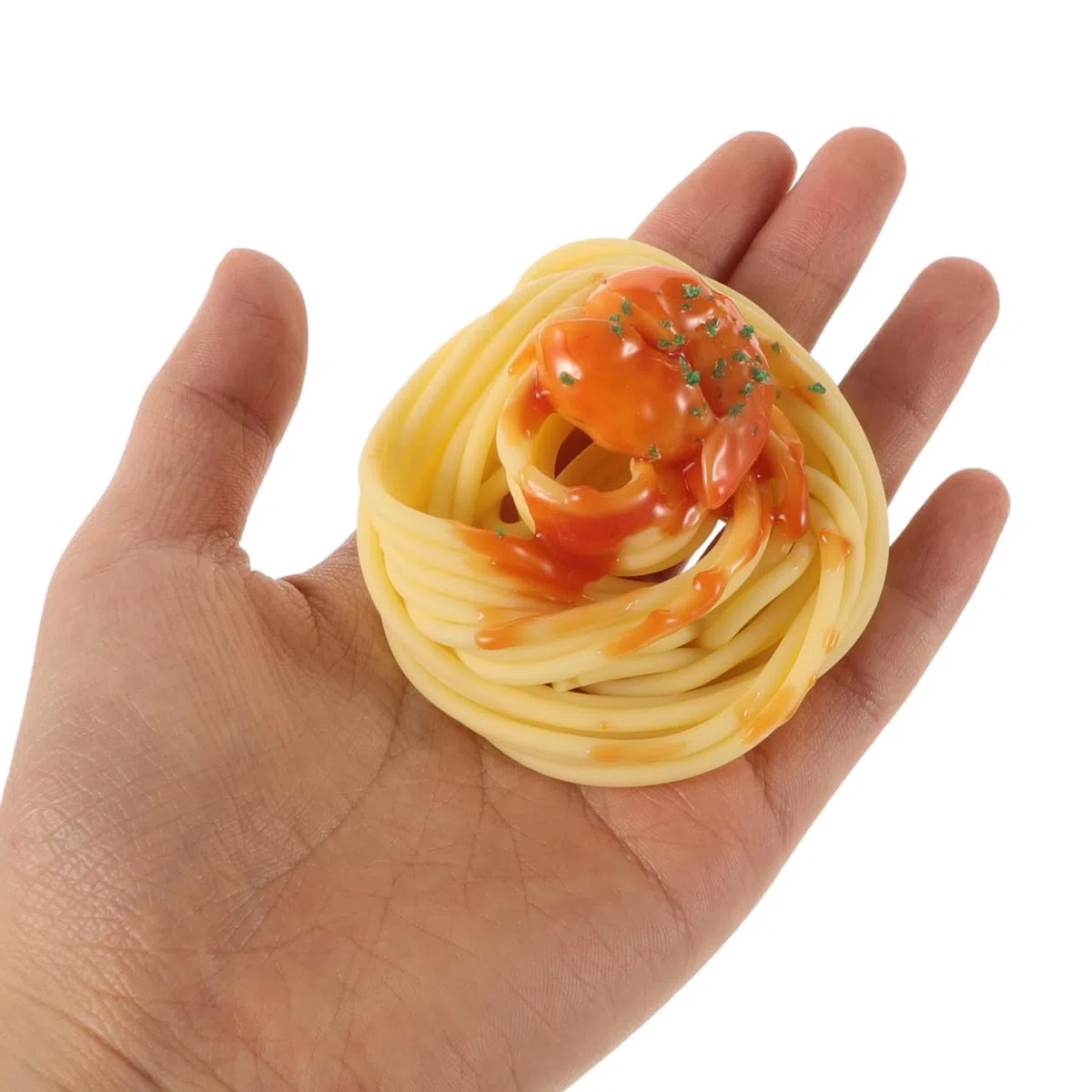 Supvox 2 pezzi di spaghetti modello con gamberetti realistici per pasta artificiale per ristorante, durevole, finto cibo, versatile come decorazione da tavolo fotografica