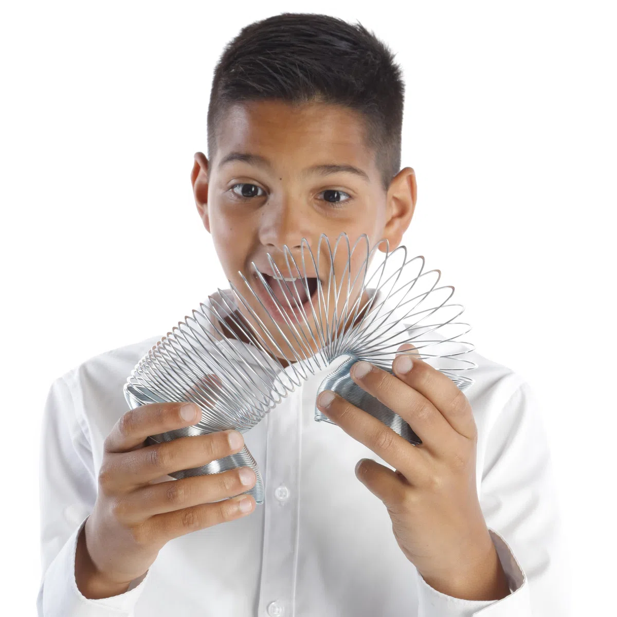 POPULAR SCIENCE Giant Springy Large Metal Coiled Helix Toy, Silver