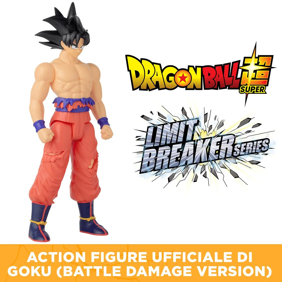 BANDAI - Dragon Ball Super - Goku Battle Damage - Figurina Gigante Limit Breaker 30cm - Licenza Ufficiale Dragon Ball - Grande Action Figure Goku Battaglia - Giocattolo per bambini 4 anni e + - 36829