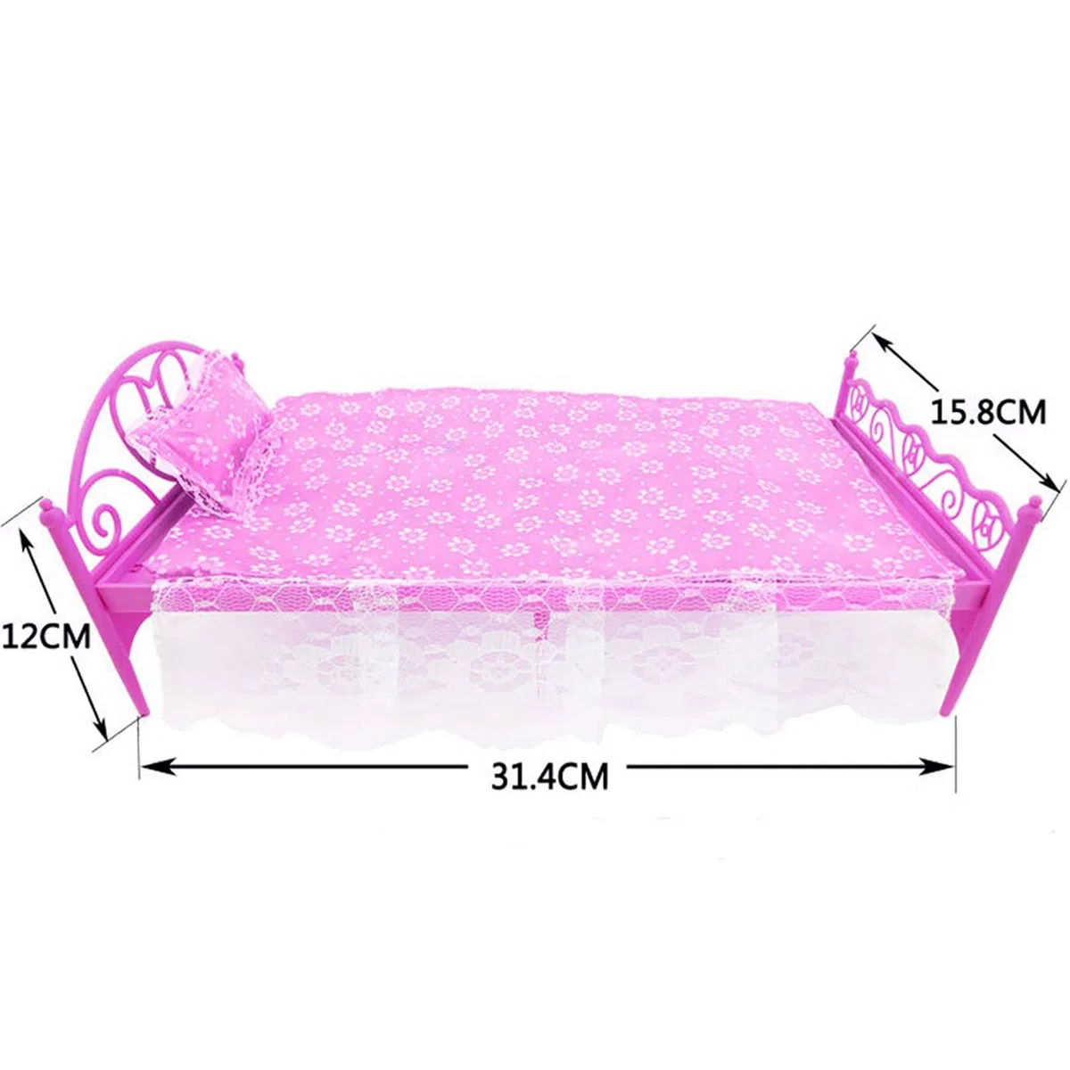 8 Pezzi/Set Accessori per Mobili Principessa Set Comò Regalo + Set Divano + Set Letto + Grucce per Camera da Letto Bambola Barbie