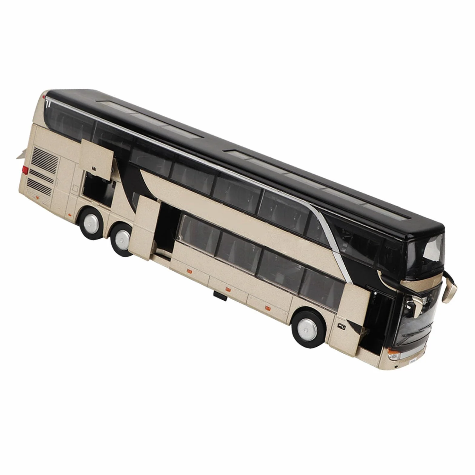 Naroote Elettrico 1:32 in Lega di Autobus a Due Piani Modello Giocattolo Resistenza Alla Caduta LED Musica per Bambini Modello di Auto Giocattolo (GOLD)