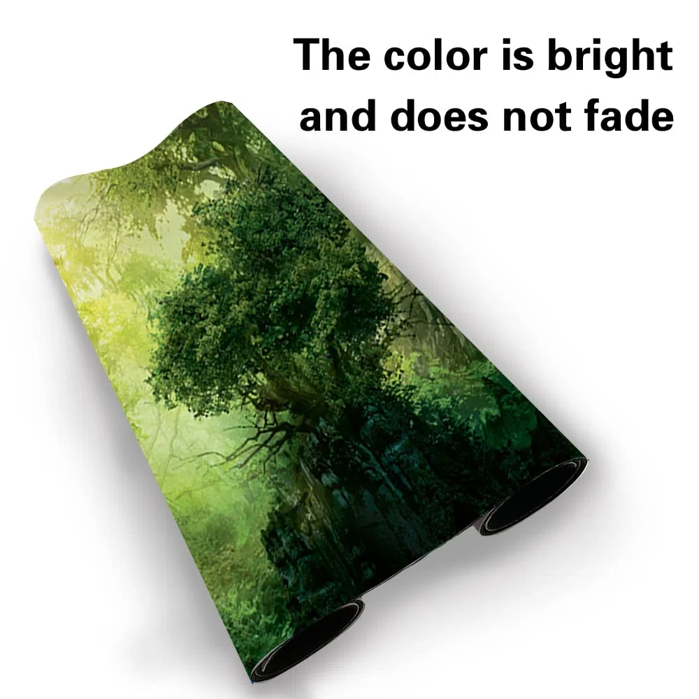 Four Leaves MTG Tappetino da gioco + sacchetto impermeabile, Gioco da tavolo TCG Card Game Table Mat 60 x 35 cm Mouse Pad compatibile con MTG TCG (Green Mana Fores) 20220823