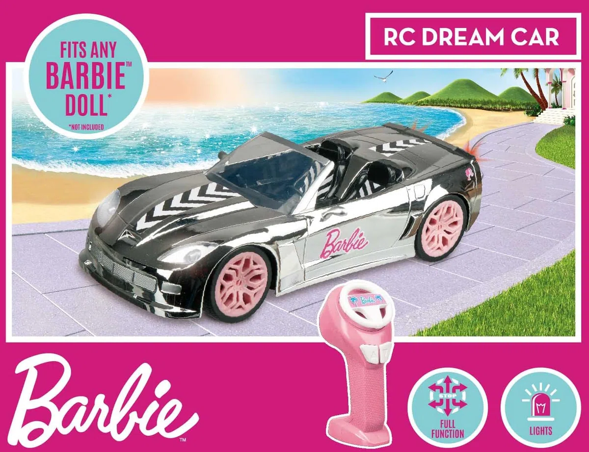Mondo Motors - BARBIE DREAM CAR SILVER - 2.4 GHz - modello radiocomandato in scala 1:14 - fari che si illuminano - 63813