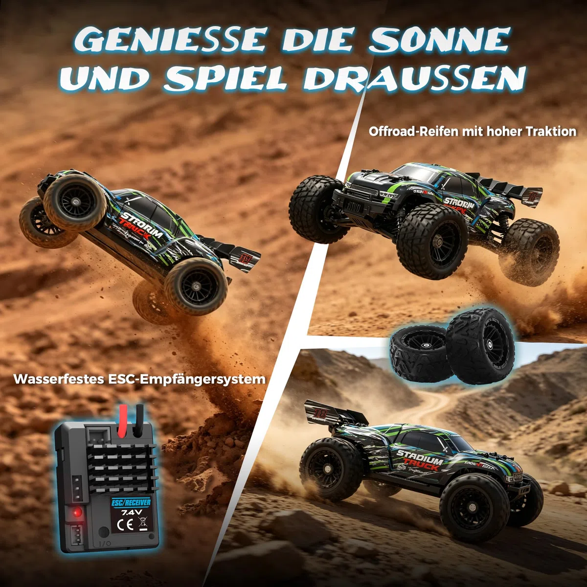 HAIBOXING Auto telecomandata 2,4 GHz 1:18 proporzionale 4WD 36+ km/h Hobby Offroad Monster RC Truck, impermeabile RC Truggy RTR giocattolo fuoristrada