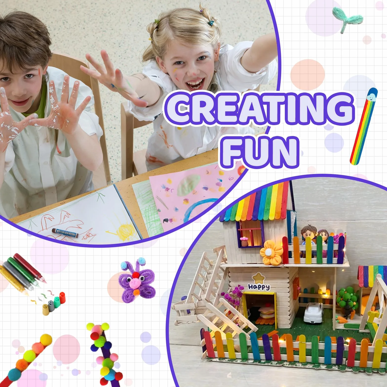 TAVADA Set fai da te, 3000 pezzi per bambini, fai da te, materiale per il fai da te, accessori per il fai da te, per scrapbooking, fai da te, materiale per il fai da te, set di pulizia