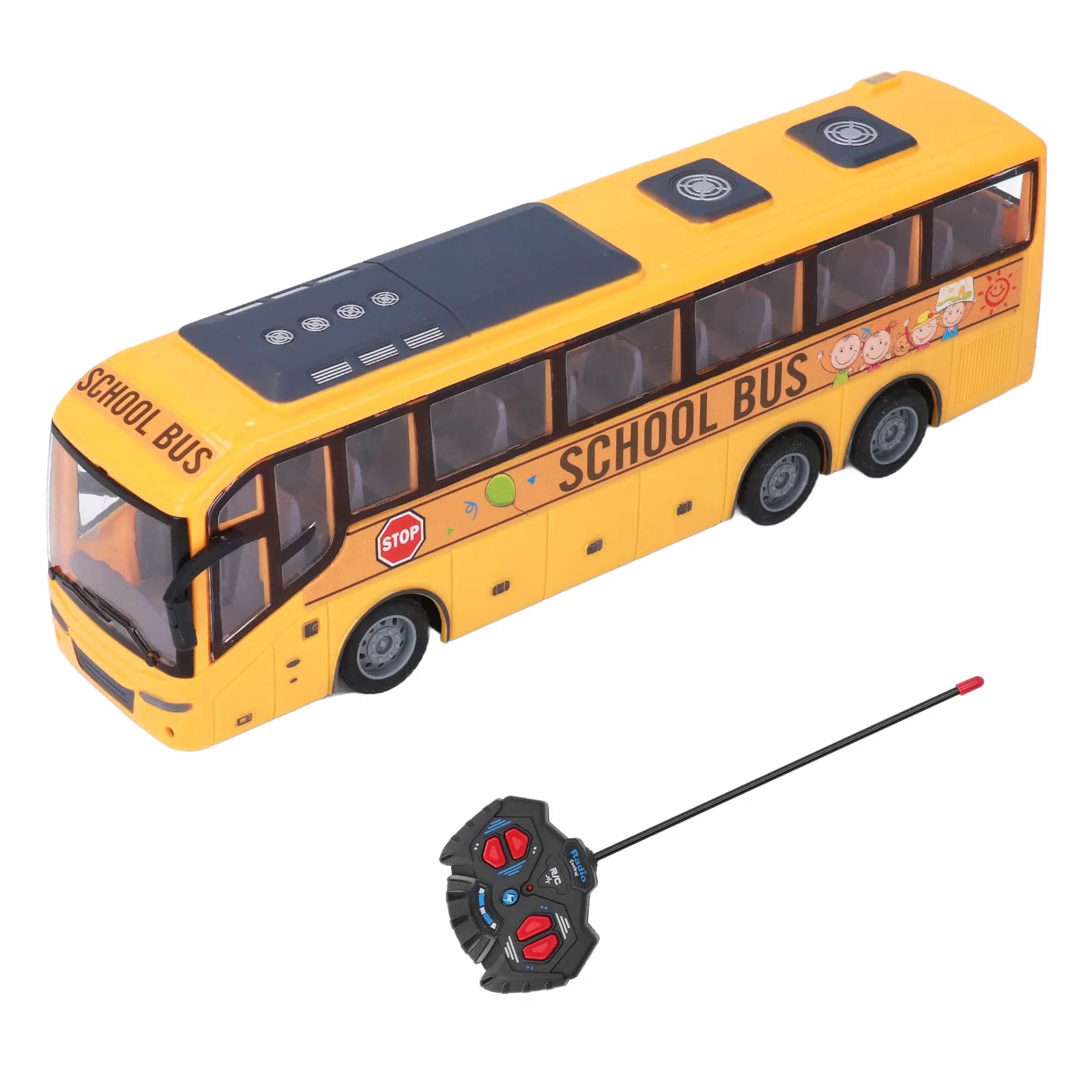 Dilwe Giocattolo per Scuolabus RC, Gioco di Ruolo per Autobus con Telecomando Facile da Controllare con Luce per Bambini dai 3 Anni in su