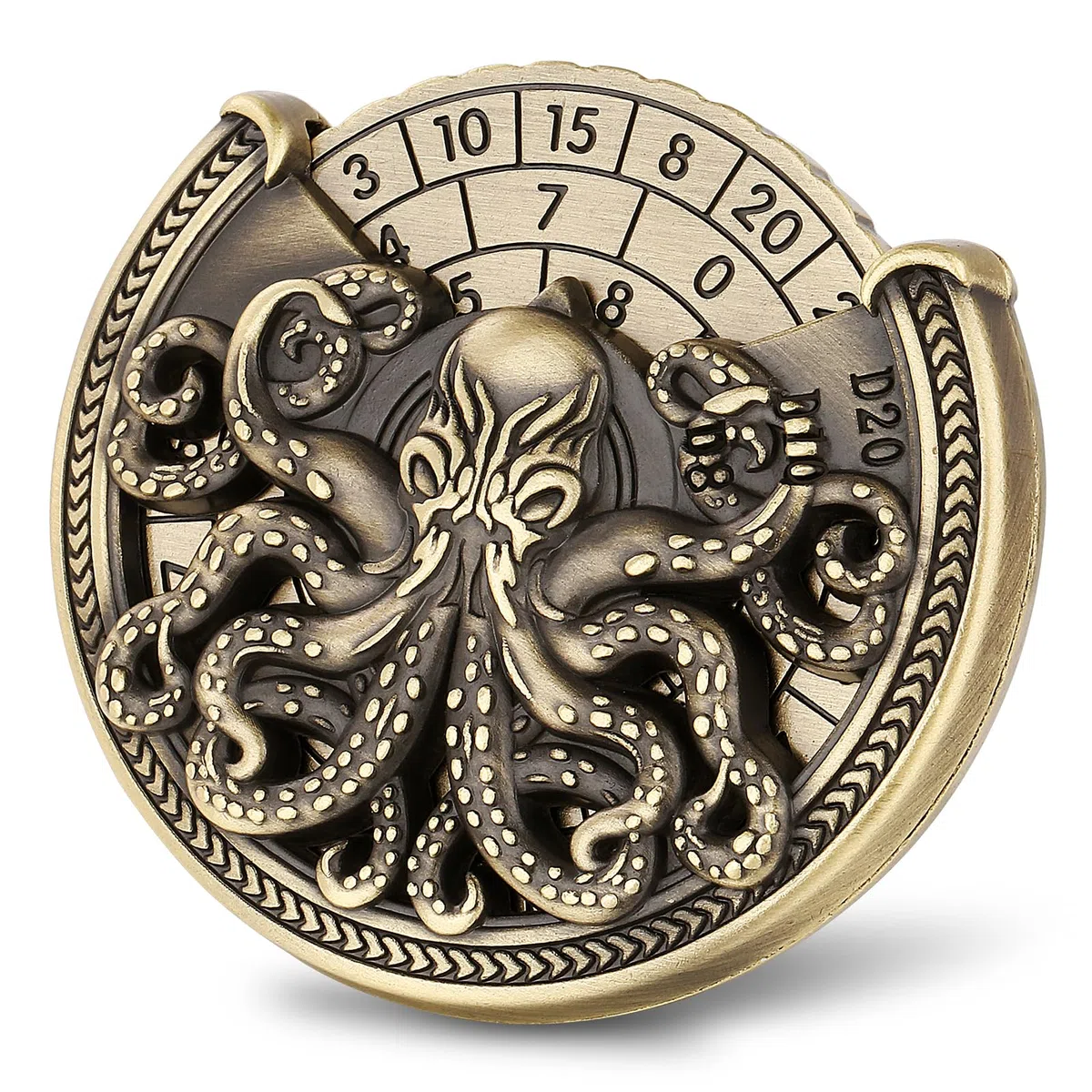 Set di dadi per D&D, set di dadi metallici 7 in 1, con giroscopio a punta di dita, set di dadi per roulette e polpi, set di dadi per D&D, regali di D&D con confezione regalo, accessori per giochi di