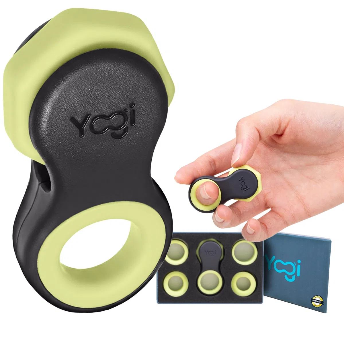 Yogi Giocattolo Fidget, Spinner Fidget per Adulti, Sollievo dall'ansia, Perfetto per ADHD, ADD e Autismo, Giochi Fidget Silenziosi per Adulti e Bambini, Cinque Dimensioni di Anelli - Moonlight