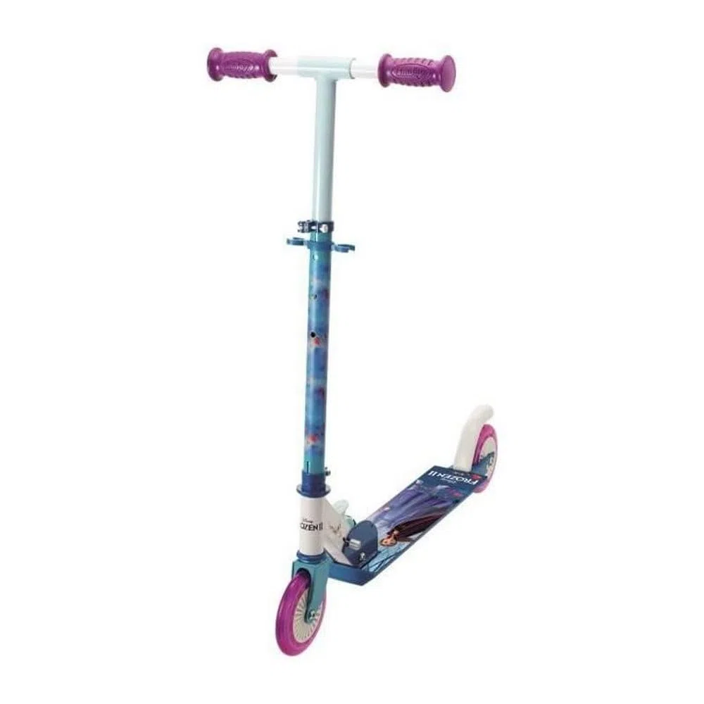 Smoby - Monopattino due ruote Frozen2, 7600750363XNB, +5 anni, manubrio regolabile, freno pedale, licenza ufficiale Frozen, pieghevole