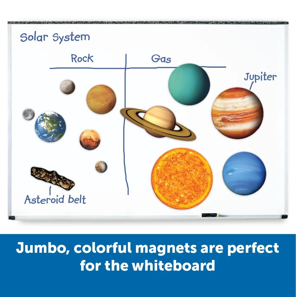 Learning Resources Giant Magnetic Solar System Set Magnetico Educativo con Pianeti Sole Luna e Fascia Asteroidi per Bambini 5+ Gioco STEM Spazio Regalo Natale Scuola