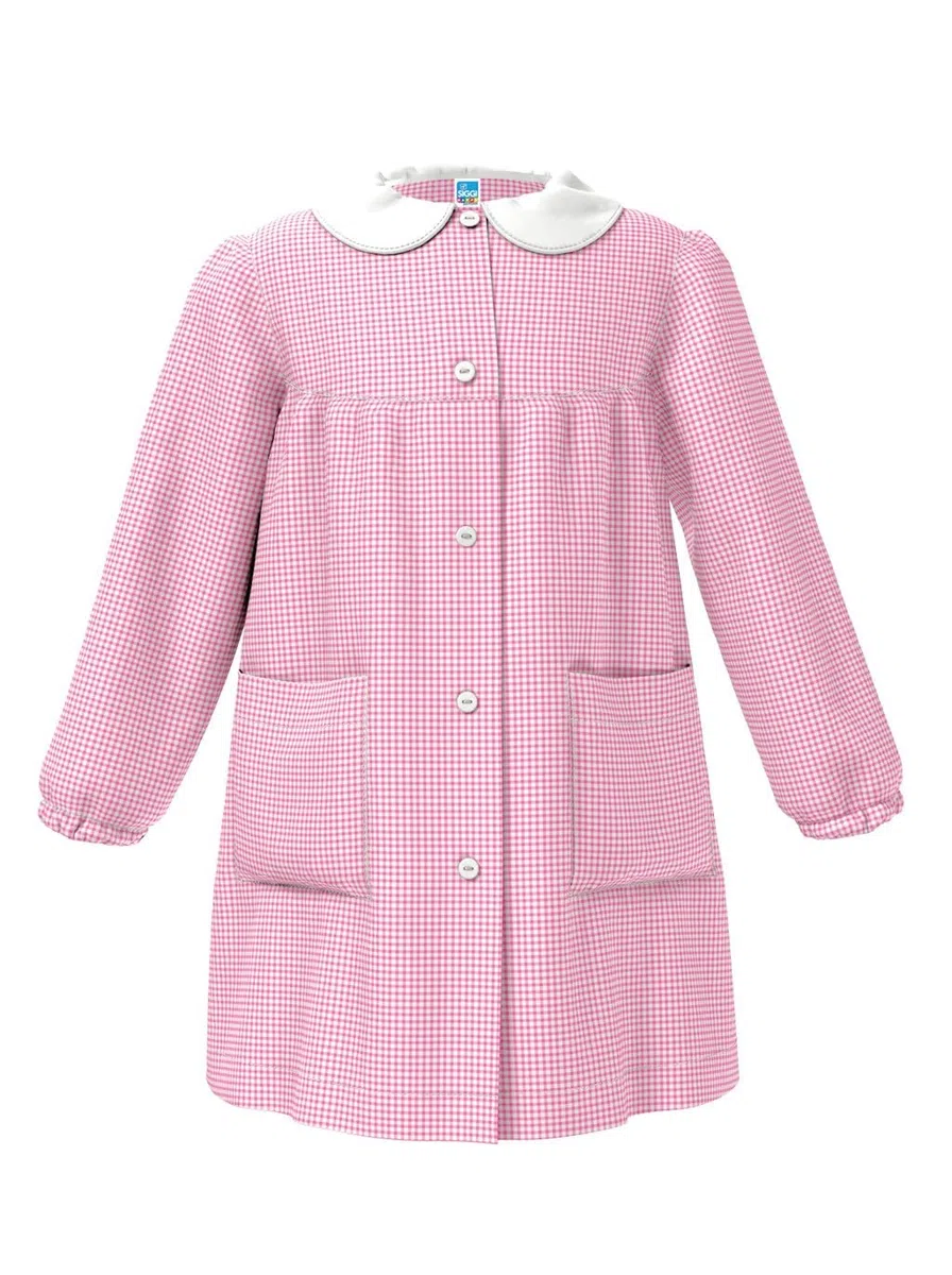 siggi Grembiule asilo anni bambino bambina scuola bambini grembiuli quadretti bianco rosa azzurro bimba bimbo grembiulino maniche pittura nido materna manica maestra cotone grembiulini