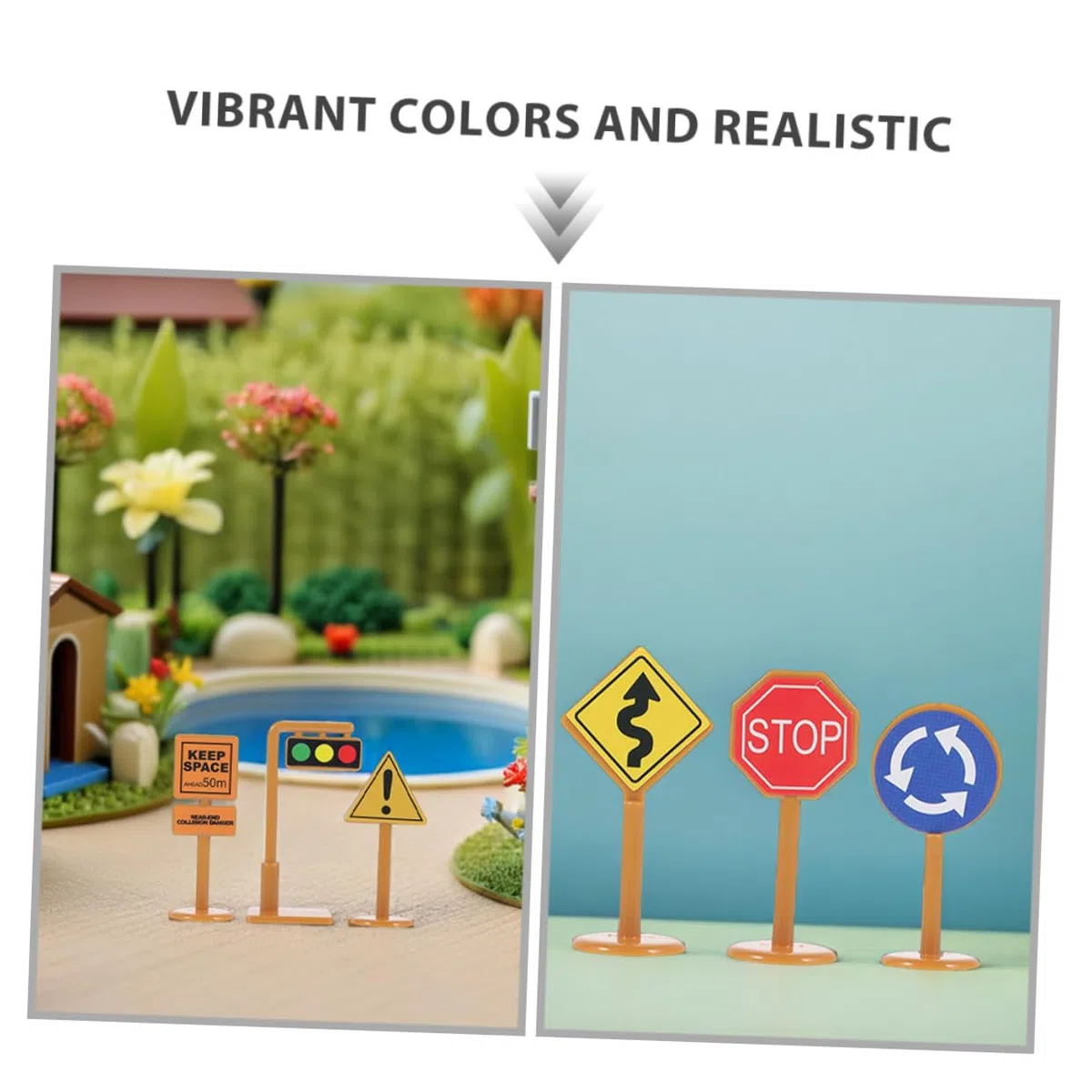 Segnali Stradali Gioco Educativo Bambini Set 45 Pezzi Plastica Resistente Miniatura per Apprendimento Sicurezza e creatività Gioco Interattivo Viaggio