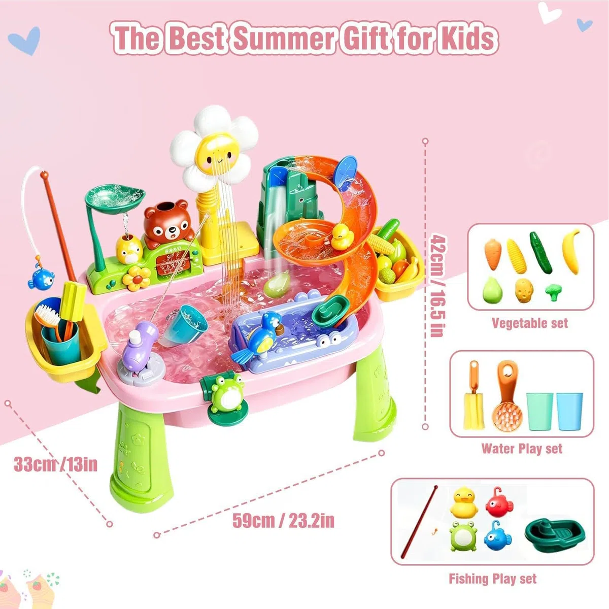 Tavolo D'Acqua Per Bambini Con Rubinetto,Giochi Piscina Elettrici Divertenti Educativi | Tavolo Giochi D'Acqua Estivo Lavello Cucina | Adatto A Bimbi E Bimbe, Interno Ed Esterno, Casa Giardino Spiaggi