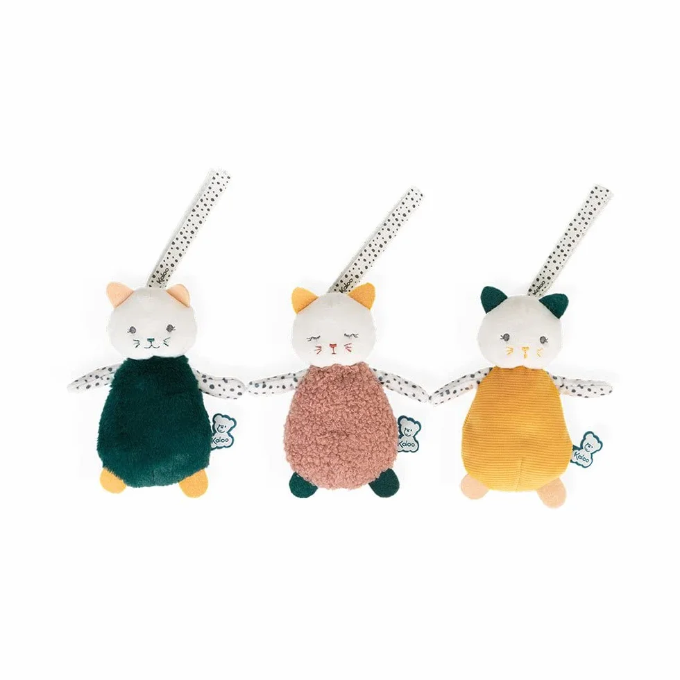 KALOO - Stimuli - I Miei Gattini da Accarezzare - Set di 3 Doudou Multisensoriali per Neonati - Giocattolo Sensoriale Abilità Motorie e Manipolazione - 14 cm - dalla Nascita, K971600