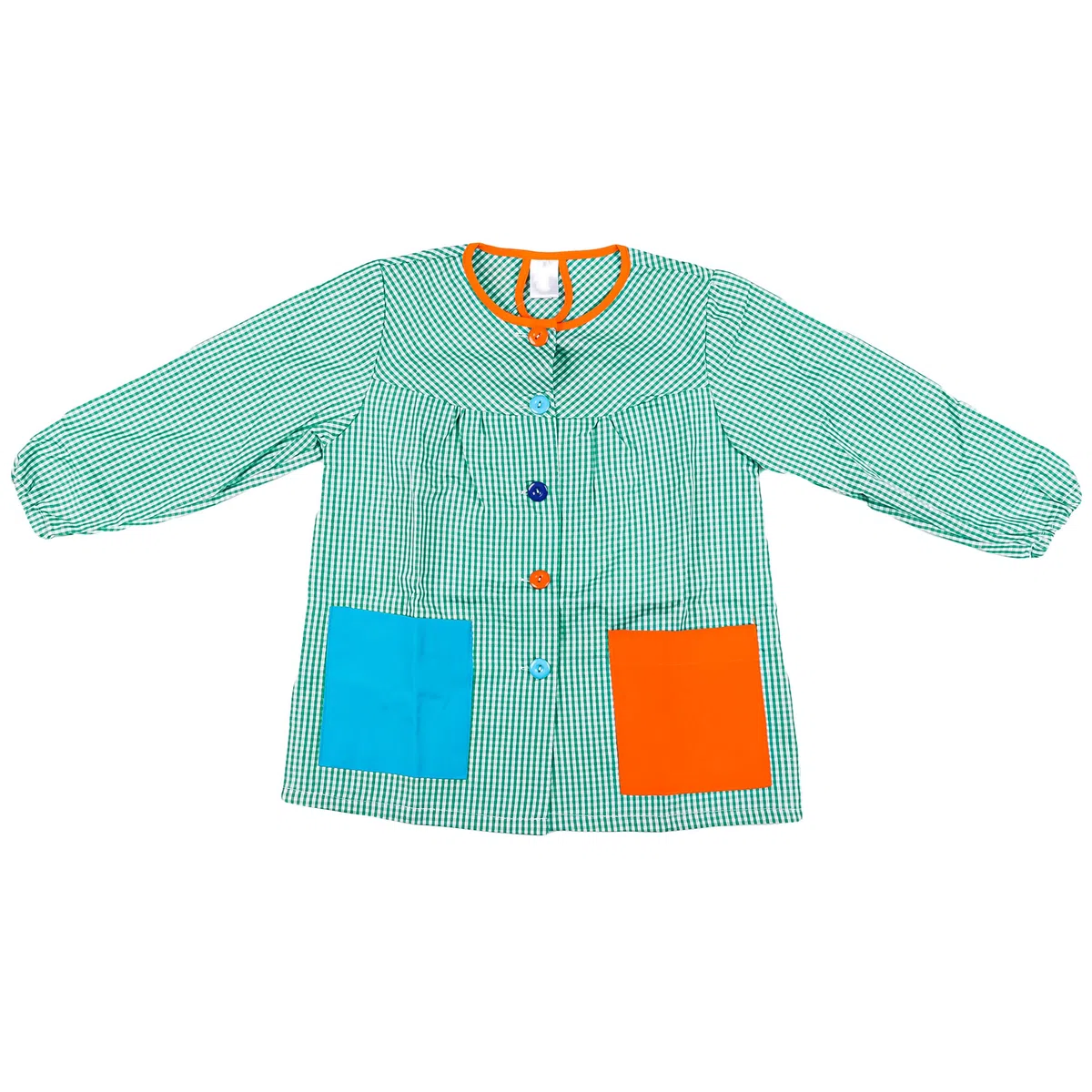 ETREXONLINE Grembiule Scuola per Bambini per l'Asilo e la Scuola con Bottoni, Grembiule Elastico con 2 Tasche per Infanzia