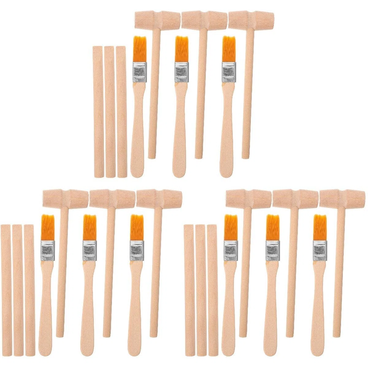 UPKOCH Set di 9 Strumenti per scavo in Legno per Bambini, Set di Attrezzi per scavo per Bambini, Pennello Piccolo, Martello scalpello, Giocattolo educativo, Geografia Rock, Set di geografie di