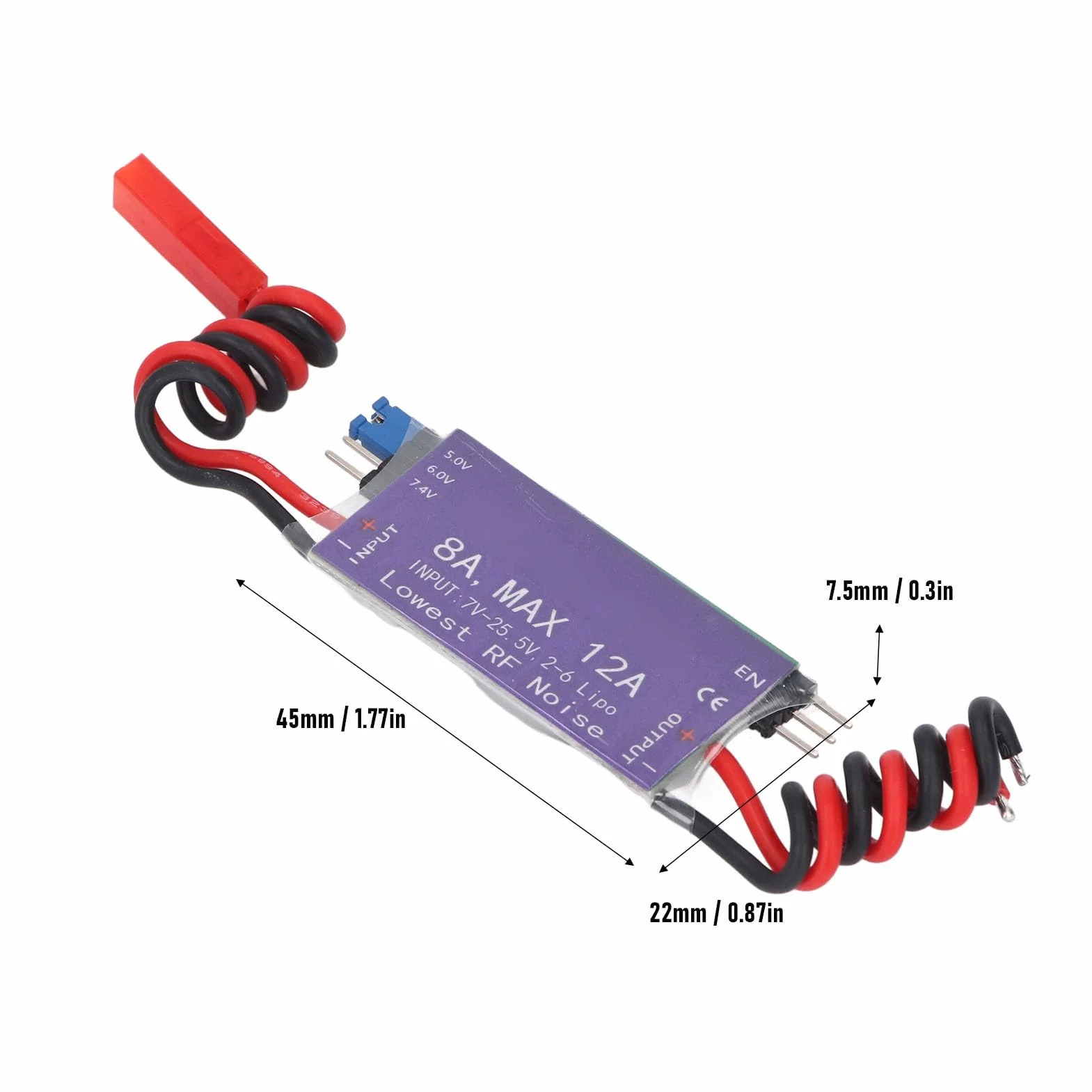 UBEC Alimentatore di Commutazione, 8A UBEC Switch Mode Regolatore di Tensione, 5V 6V 7,4V 8A Max 12A Uscita 7V-25,5V Ingresso UBEC Modulo Servo Interruttore di Alimentazione per RC Helicopter