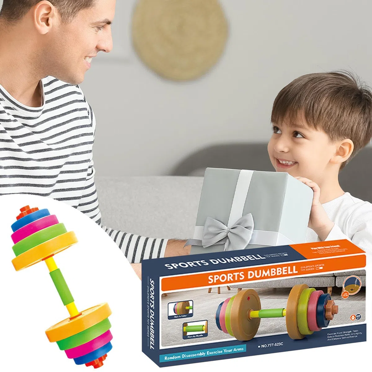 Set Bilanciere Giocattolo Per Bambini - Attrezzatura Da Gioco Con Peso Regolabile | Fai Finta Di Attrezzatura Per Il Fitness | Giocattolo Per L'allenamento Della, Kit Per Esercizi Sicuri, Altern