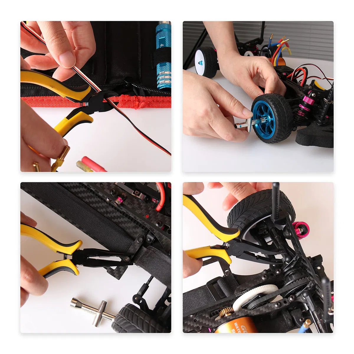 RC Car Tools Kits Set di cacciaviti con pinze,utensili per cacciavite esagonale,12Pcs chiavi a bussola, kit di strumenti di riparazione per l'hobbistica, per auto RC, drone, aereo, elicottero(blu)