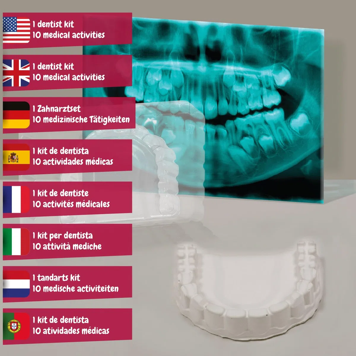 Science4you Il Mio Primo Kit da Dentista - Kit Dottoressa dei Denti, Gioco di Dottoressa Bambina e Bambino, Valigetta del Dottore con attività per Bambini, Giochi, Regalo per Bambino e Bambina 5+ anni