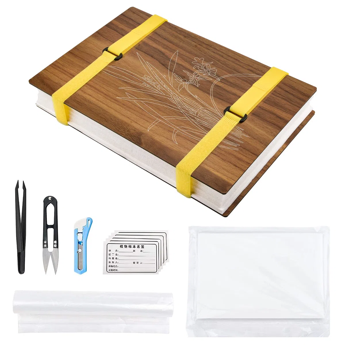 WANDIC Kit di stampa per fiori, avanzato per piante, grande kit di arte in legno per fai da te, esemplari di artigianato all'aperto, orchidea