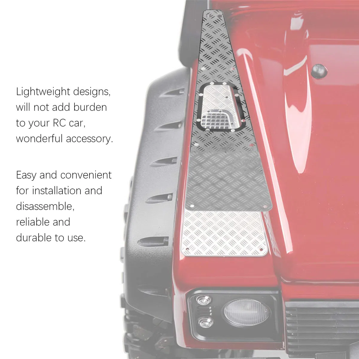 Accessorio per Simulazione di Lati con Piastra paramotore in Metallo in Scala 1/10 Adatto per modellini di Automobili RC