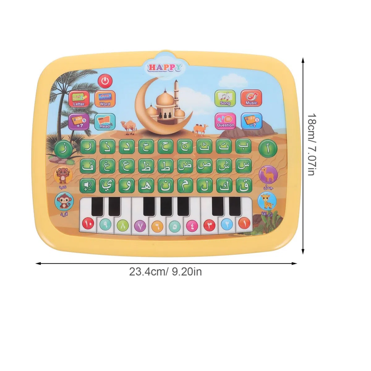 ibasenice Macchina di apprendimento Arabo interattiva per Bambini – Giocattolo educativo precoce con Musica Alfabeto e Suono per Bambini in età prescolare – Pad educativo per Lo Sviluppo del