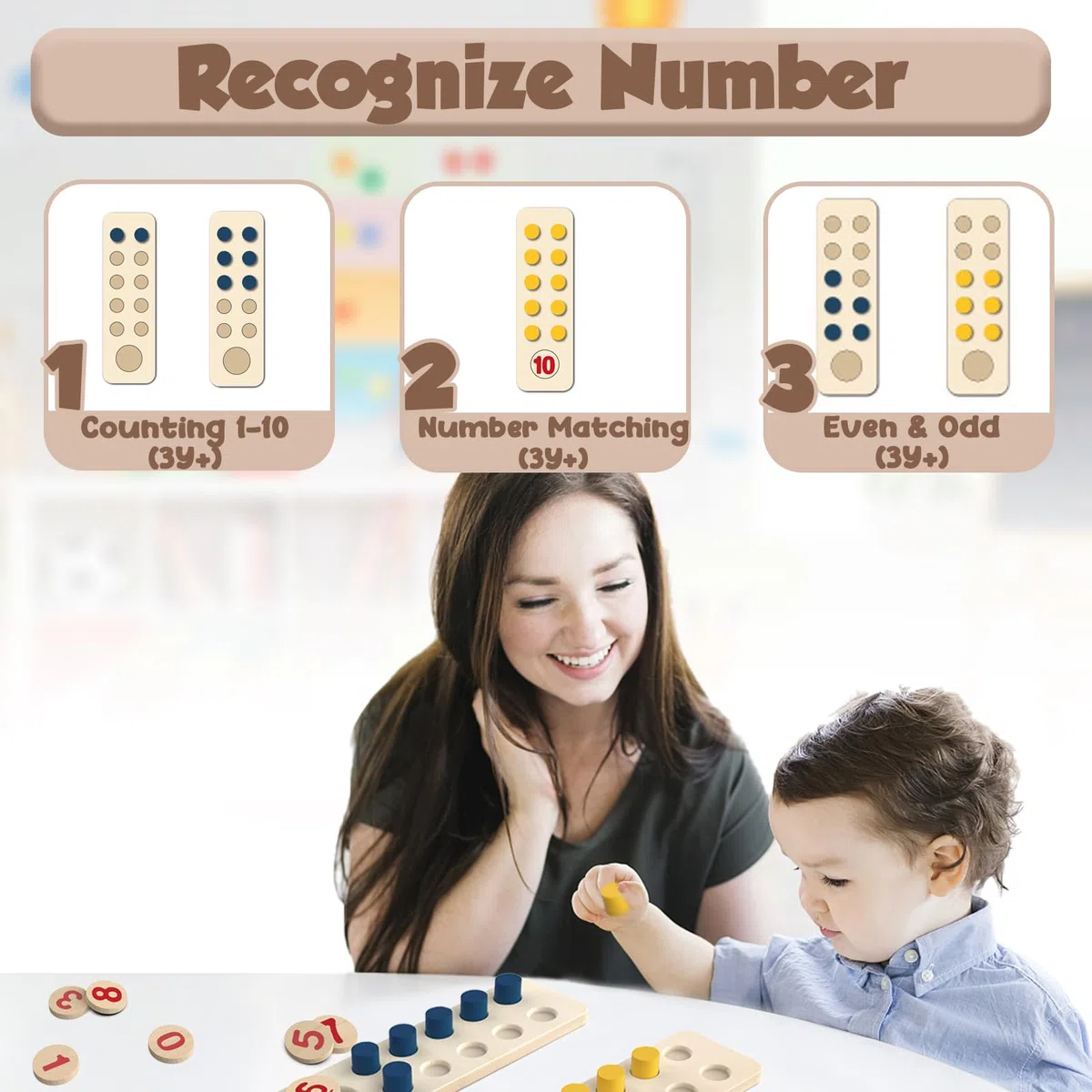 TEUVO Gioco Legno Montessori Pallottoliere per Bambini Abaco Scuola Primaria Matematici Giocattolo per Bambini 2 3 4 5 6 Anni Regoli Scuola Primaria Elementare Giochi Educativi Matematica Giochi Home