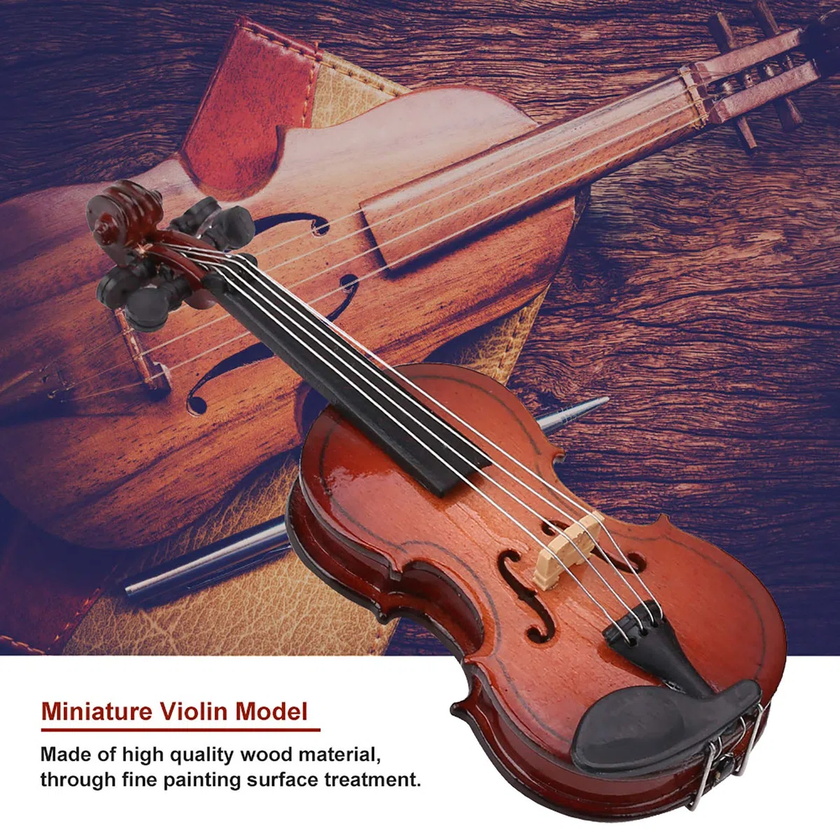 Modello di Violino In Miniatura, Violino in Miniatura in Legno con Custodia Modello di Strumento Musicale per Decorazioni per L'home Office