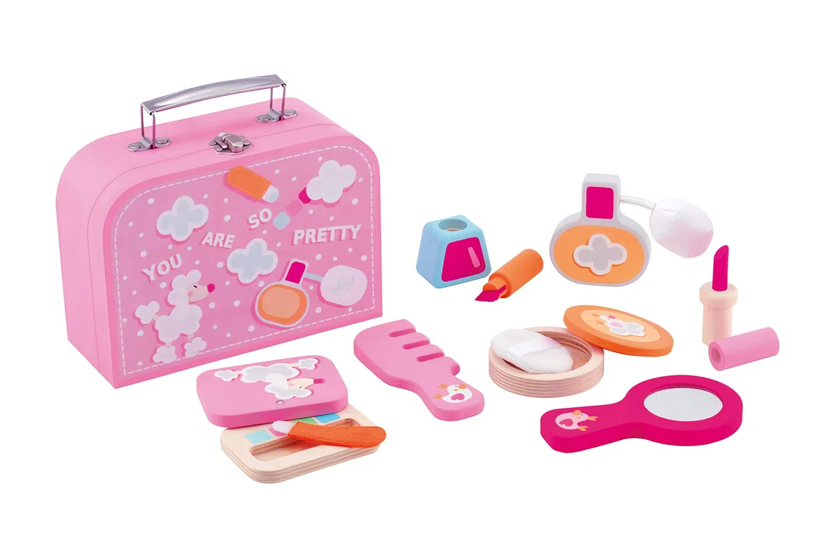 Trudi Beauty set (7 pz) by Sevi | Giochi in legno bambina. Set trucco giocattolo per travestimenti | 20x17x8cm | Giochi di imitazione | modello 83073