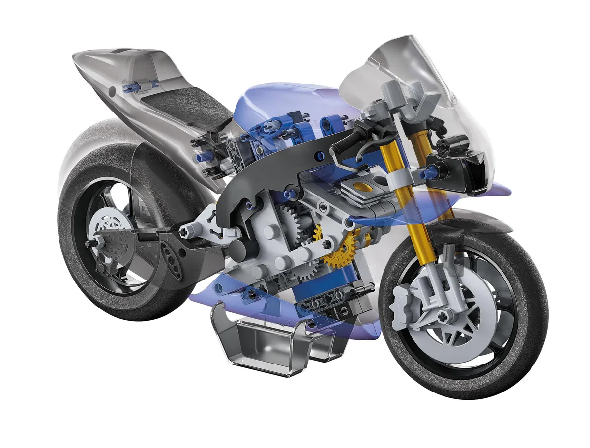 Clementoni - 19294 - Scienza E Gioco Build - Yamaha M1, Modellino Moto in Miniatura, Set Laboratorio Meccanica, Moto da Costruire per Bambini dagli 8 Anni (Gioco in Italiano), Made in Italy