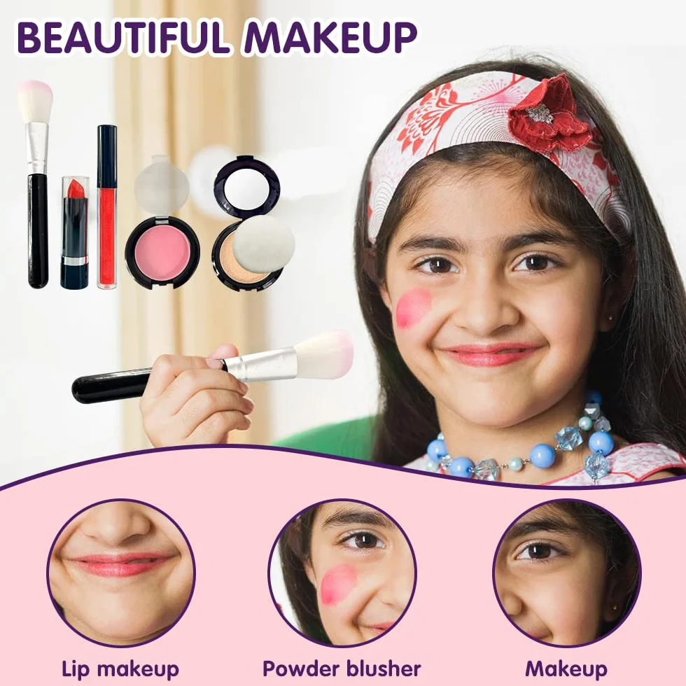 XINGGANG Trucchi Bambina Set, 27 Pezzi Valigetta Trucchi Unicorno Bambina, Sicuro e Lavabile Set Trucchi Bambina, Giochi Bambina, Natale, Compleanno, Regali per Ragazze dai 4 ai 12 Anni