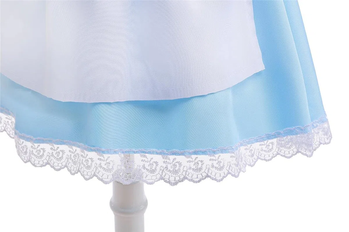 Lito Angels Vestito Costume Alice nel paese delle Meraviglie con Grembiule Bianco e Cerchio per Capelli per Bambina Taglia 2 a 14 anni, Blu