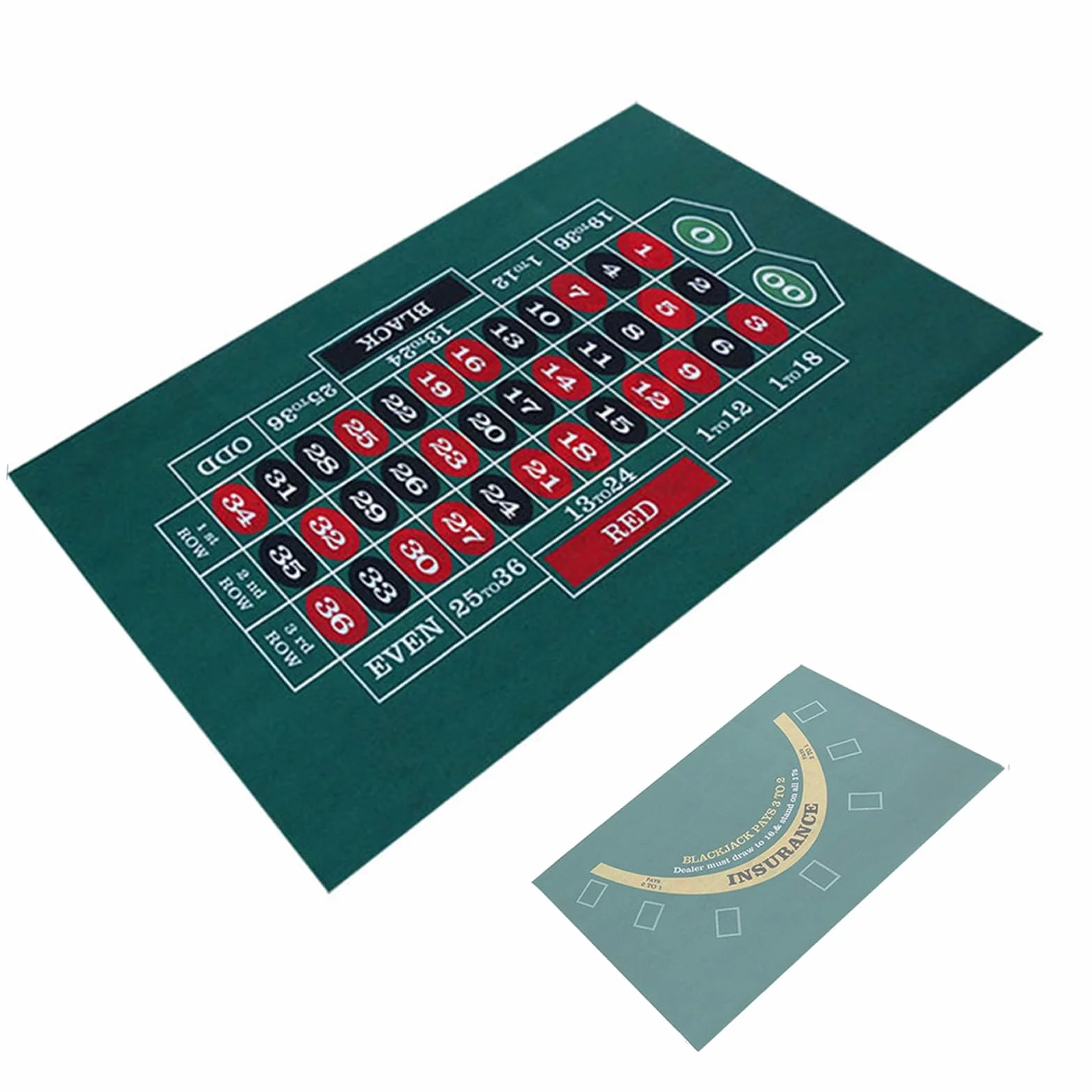 Tappetino da poker per tavolo da poker, motivo poker, double face, in feltro, 60 x 90 cm (A)