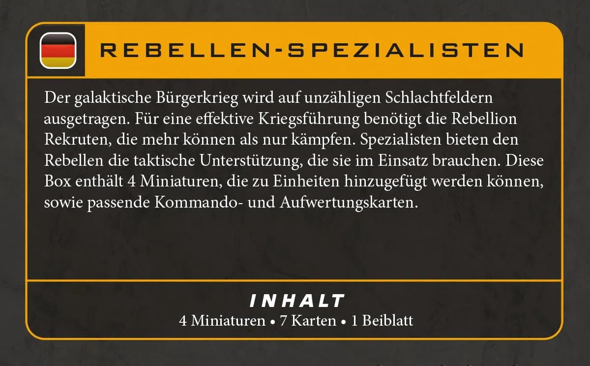 Atomic Mass Games | Star Wars: Legion Rebel Specialists | Espansione Per Gioco Di Miniature, 4 Miniature, Carte Comando E Upgrade | 2 Giocatori | 90 Minuti