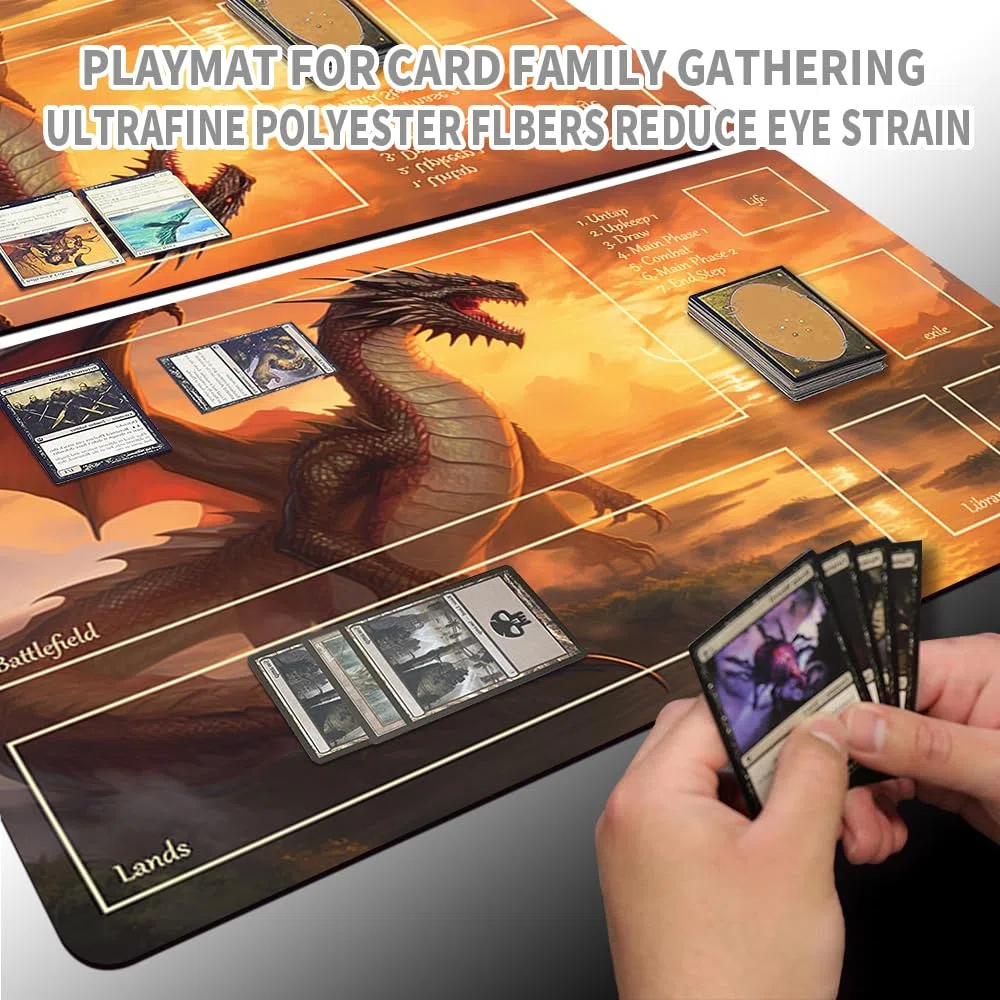 MPLR Gioco da tavolo MTG Tappetino playmat con zone + sacchetto impermeabile gratuito