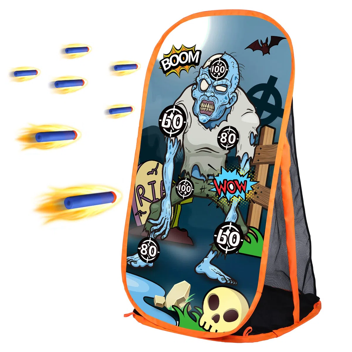 Quanquer Tiro al Bersaglio Gioco per Bambini Ragazzi Giocattolo per Pistole Nerf - Zombie Tiro al Bersaglio con Rete per Interni Ed Esterni Regali per Ragazze (Zombie in Maglietta)