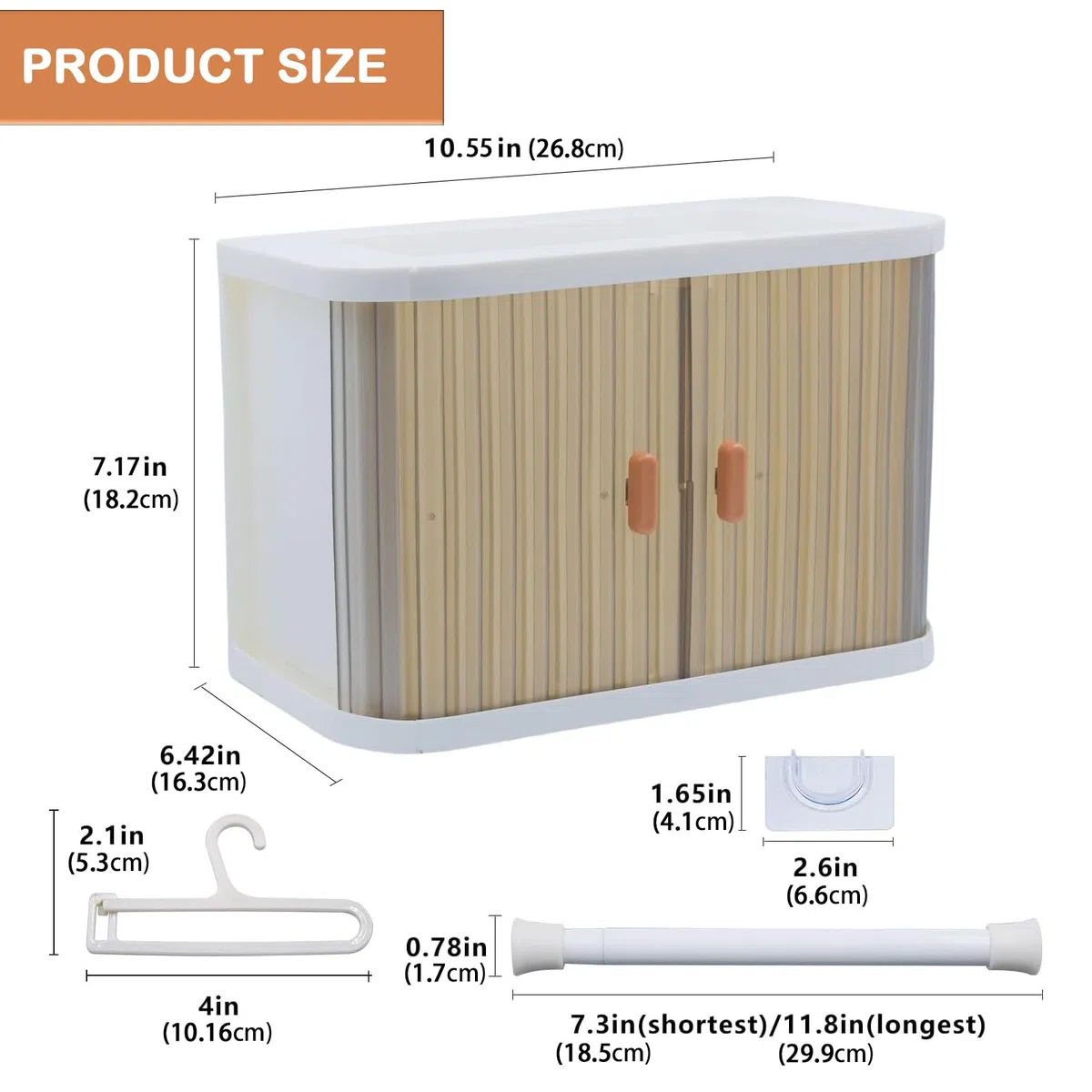 Armadio per Bambole, Guardaroba per Bambole Vestiti per Bambole da 17 cm, Armadio per Bambole con Appendiabiti e Asta, Pieghevole Scatola Guardaroba con Copertura Antipolvere e Ripiano Espositivo