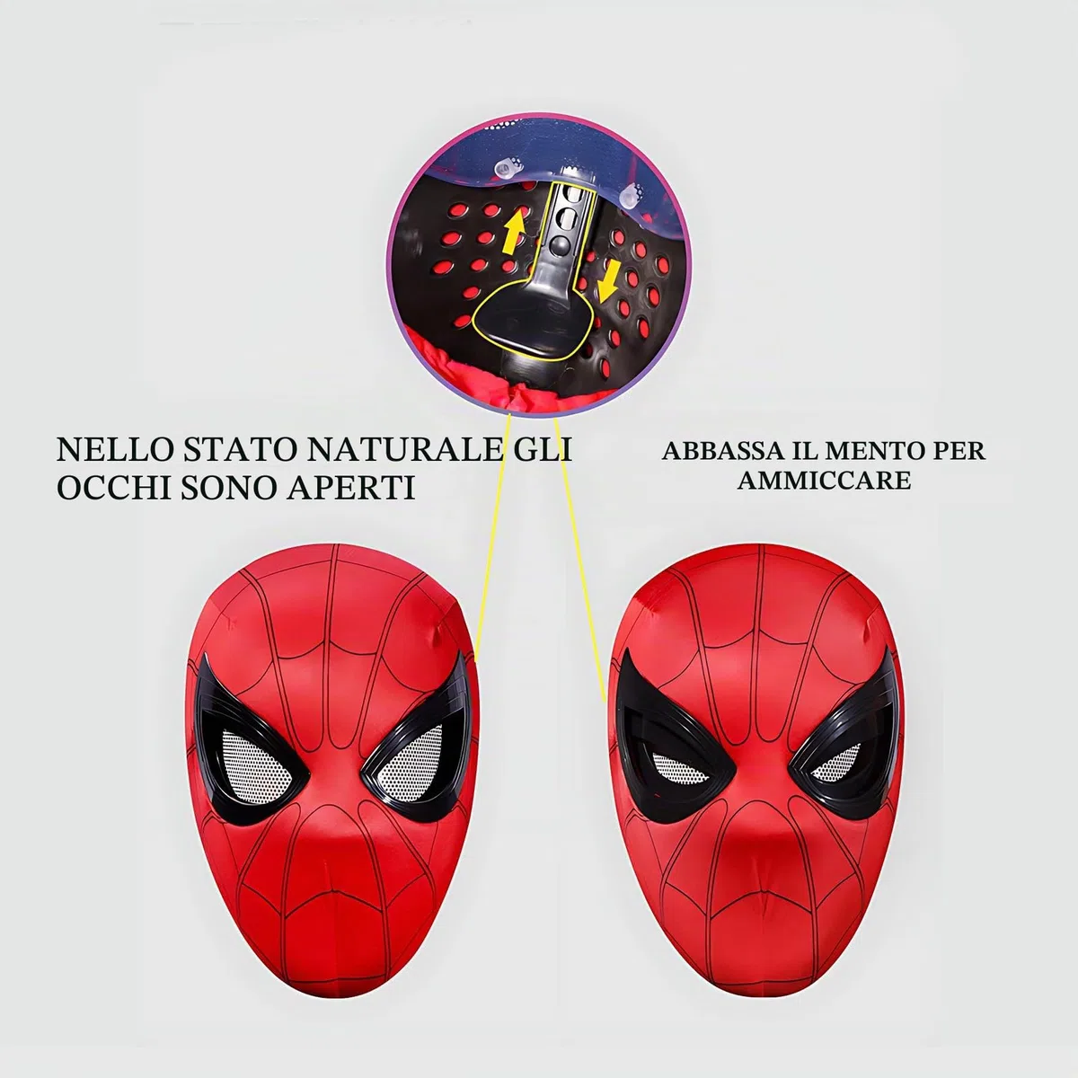 Maschera da Eroe Ragno, Maschera da Cosplay per Adolescenti e Adulti, Maschera da Ragno per Adolescenti, Adatta per Halloween, Mascherata, Festa, Natale, Cosplay (Occhi Mobili)