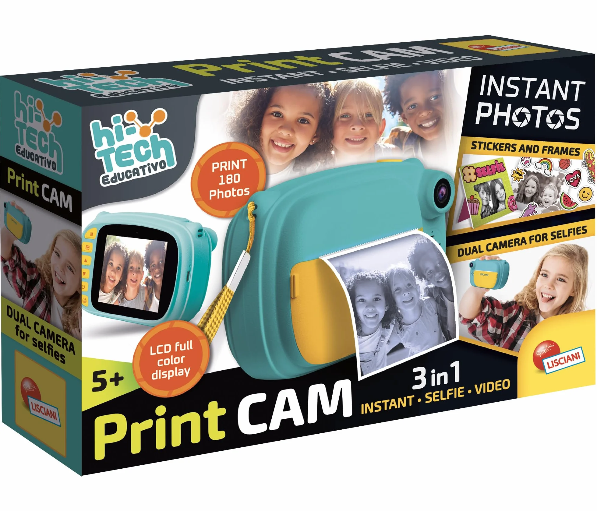 Liscianigiochi- Print Cam Hi-Tech, Colore 3 in 1, Medium, 101047