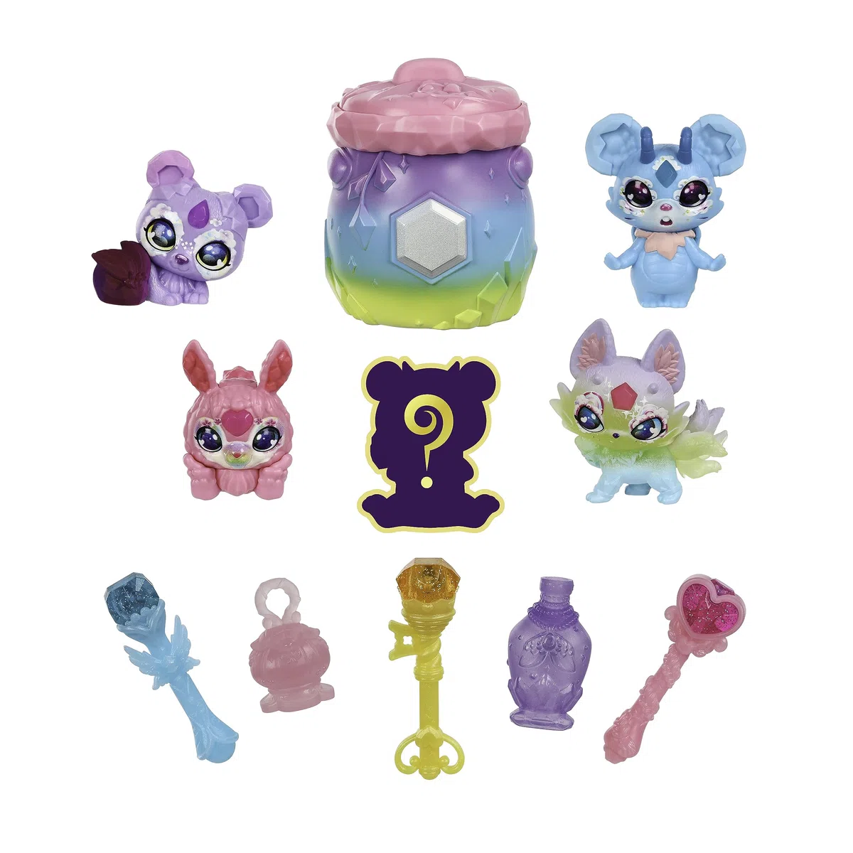 Magic Mixies Confezione 5 Piccoli compagni misteri Mixlings Include 5 Mixlings esclusivi con Un Calderone Arcobaleno Unico, Compreso Un mistero Mixling da scoprire in questo Calderone.