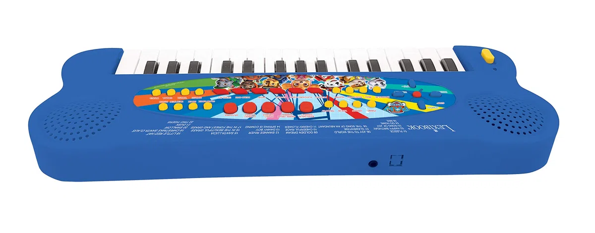 Lexibook, Paw Patrol, Tastiera elettronica con microfono, pianoforte a 32 tasti, microfono per cantare, 22 canzoni dimostrative, funzionamento a batteria, blu/rosso, K703PA