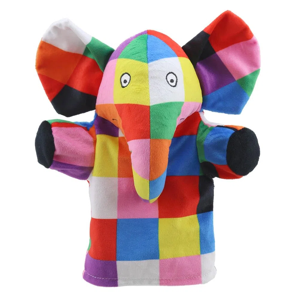 The Puppet Company My First Elmer Elephant - Mini peluche per bambini, giocattolo interattivo per narrazione, apprendimento, immaginazione, gioco di ruolo e giochi divertenti
