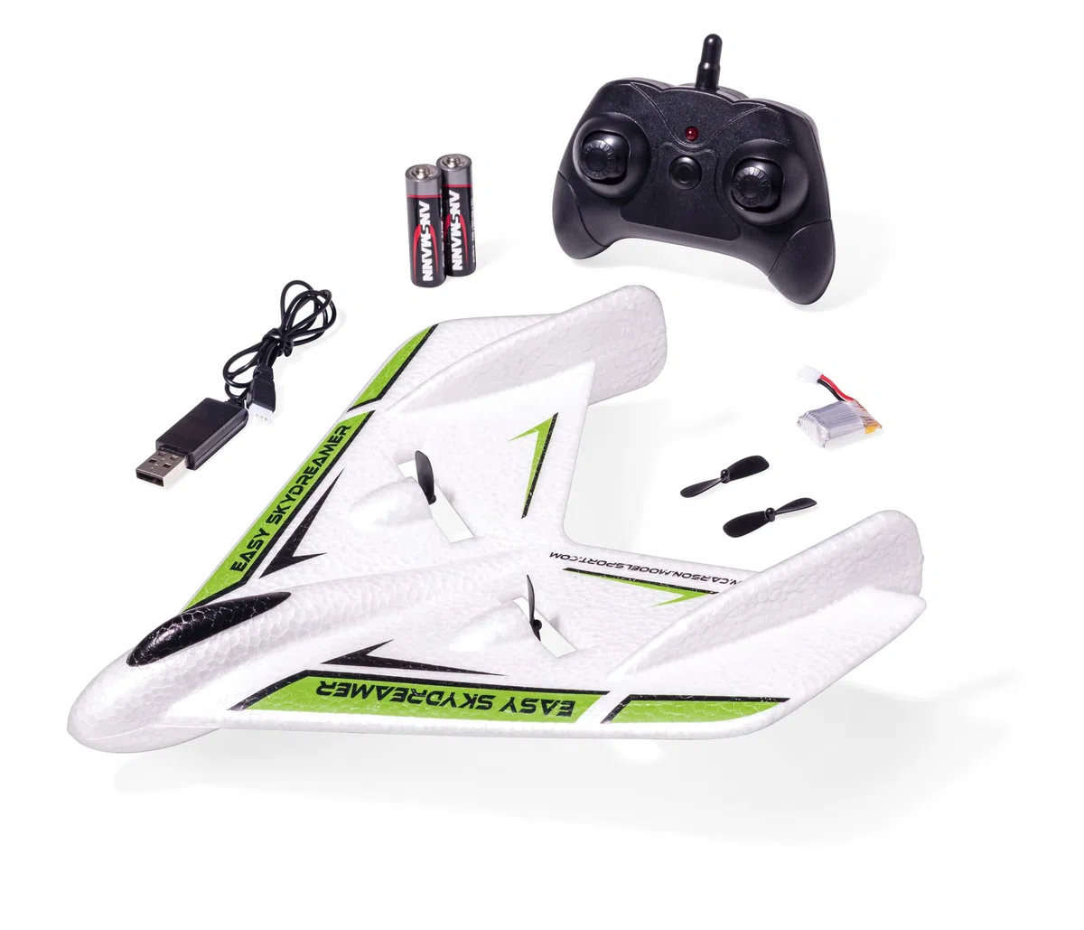 Carson 500505035 Easy Skydreamer 2.4G 100% RTF verde - aeromodello telecomandato, aereo RC, robusto modello RTF (Ready to Fly) per principianti, batterie e telecomando inclusi