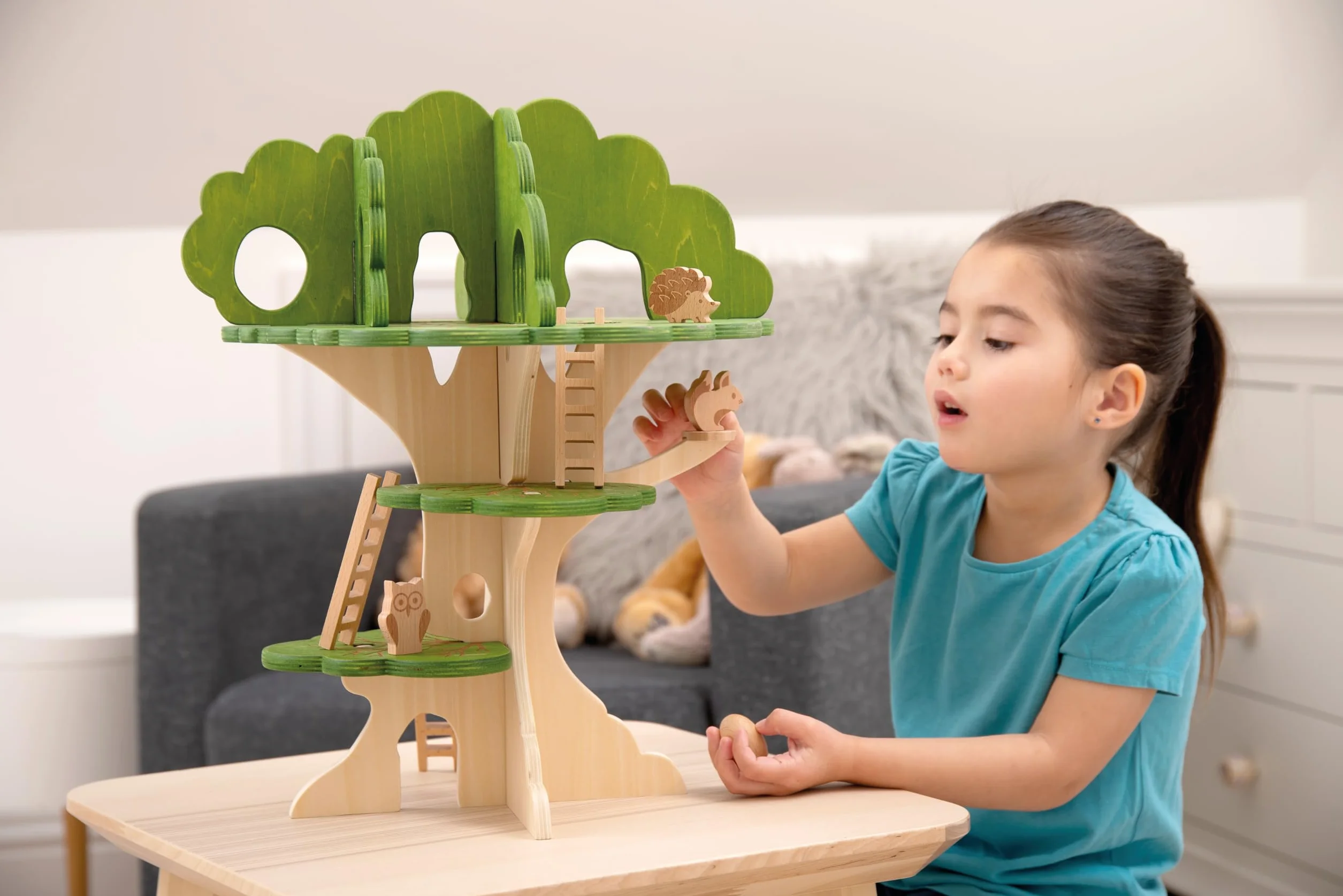tickit Woodland Trail 74059 - Casetta sull'albero in legno, casetta per bambini, gioco del mondo, colore: marrone