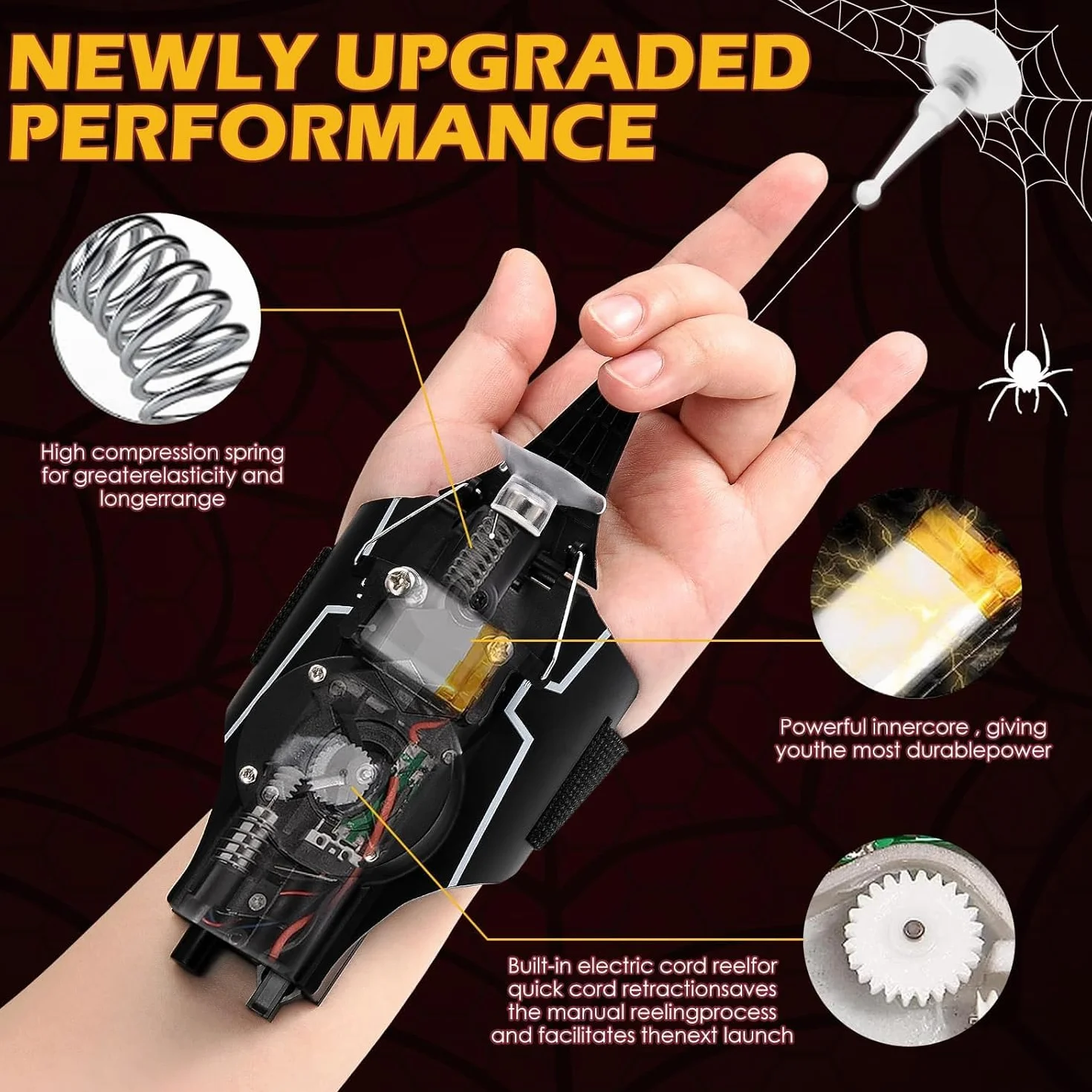Towwoo Spider Web Shooter, Spara Ragnatele con Launcher Guanti per Bambini, Spider Web Launcher in Plastica per Cosplay